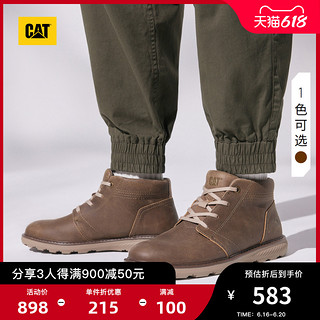 CAT卡特经典户外休闲鞋男士舒适牛皮时尚工装靴中帮鞋