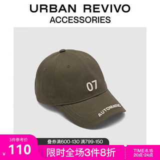 URBAN REVIVO2023夏季新款男士欧美时尚立体字母棒球帽UAMA32085 中绿 F