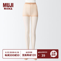 無印良品 MUJI(無印良品 )女式 柔软型 17D 3双装 长筒袜 丝袜 DGC09A3S 透明米色 XL