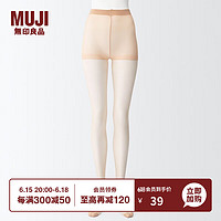 无印良品（MUJI）女式 柔软型 17D 3双装 长筒袜 丝袜 DGC09A3S 透明米色 XL