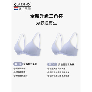 Claesen's法式三角杯内衣女无钢圈聚拢小胸不空杯舒适薄款美背文胸 简约黑 M(适合75AA/75A/75B/75C)
