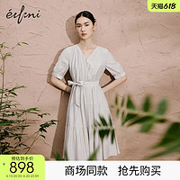 eifini 伊芙丽 高腰显瘦淑女连衣裙2023年夏季新款1E4191341