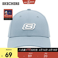 SKECHERS 斯凯奇 男女同款运动休闲鸭舌帽情侣款棒球帽防晒帽L319U045 蓝色/00F5