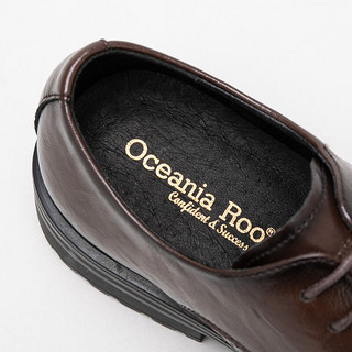 大洋洲袋鼠（OCEANIA ROO）皮鞋男士德比鞋系带正装鞋子夏季冲孔镂空透气商务休闲西装鞋婚鞋 棕色(冲孔) 40