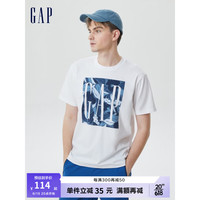 Gap 盖璞 男女装LOGO亲肤短袖T恤夏季2023新款670429字母运动上衣 白色 175/88A(XS)