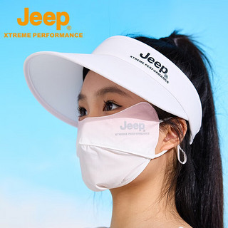 Jeep（吉普）夏季新品户外UPF50+防晒帽女运动跑步空顶帽遮阳高尔夫球帽 白色54-60CM