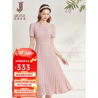 經典故事（JANE STORY）品牌气质雪纺连衣裙2023新款女纯色收腰显瘦小众高级裙子推荐清单 A03粉色 155/80A/S