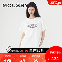 moussy 2023夏季新款创意字母印花休闲宽松短袖T恤028GSQ90-0070 011米白色 00020/F