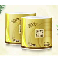 移动端、会员专享：Breeze 清风 原木金装系列 卷纸 4层125克8卷1提