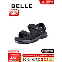 BeLLE 百丽 户外休闲鞋男2023夏新商场同款魔术贴运动沙滩凉鞋8BD01BL3 黑色 40