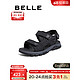  BeLLE 百丽 户外休闲鞋男2023夏新商场同款魔术贴运动沙滩凉鞋8BD01BL3 黑色 40　