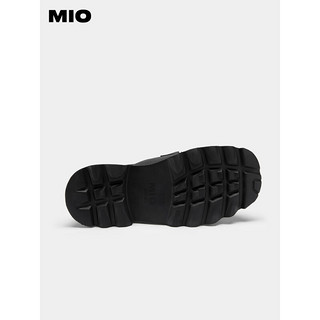 MIO米奥夏季新款高跟厚底爱心链条时髦舒适后空凉鞋时尚沙滩鞋女 黑色 35
