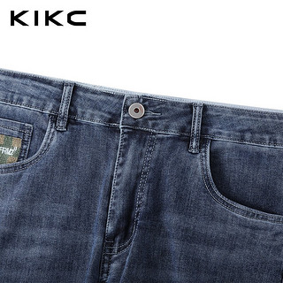 KIKC男装牛仔裤夏季新款复古舒适洗水休闲微弹薄款韩版牛仔九分裤男 蓝色 28