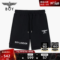 BOY LONDON 潮牌短裤男23夏新款黑色LOGO印花运动宽松休闲裤M13501 黑色 XL