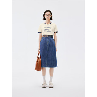 诗凡黎（'SEIFINI）牛仔半身裙2023年夏新款女小个子学院风高腰显瘦工装半身裙 牛仔蓝 160/64A/M