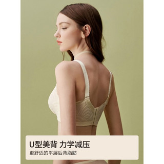 夏.娃.之.秀文胸抹胸薄款蕾丝内衣女聚拢调整型性感无钢圈上托胸罩 肤色 75B/34B薄模杯