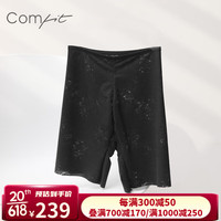 Comfit打底裤女夏季蕾丝无痕防走光美体平角裤CP00055 黑色BLK M