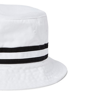 Polo Ralph Lauren 拉夫劳伦男女同款 23夏条纹饰带棉斜纹布渔夫帽RL52513 100-白色 L/XL