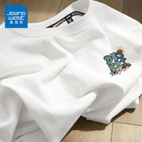 真维斯(JEANSWEST)夏季纯棉简约短袖t恤男女款夏装衣服宽松港风潮流纯白色学生半袖 白色 沙漠_K 4X