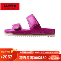 利来（LLOYD）2023新款进口德国居家户外时尚舒适百搭休闲一字拖拖鞋13531 玫红色 36