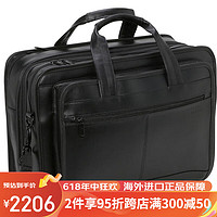 新秀丽（Samsonite）商务包男单肩包公文包黑色真皮大容量电脑包43118 Black