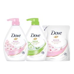 Dove 多芬 沐浴露套装（樱花甜香730g+400g+清爽水透730g）