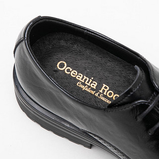 大洋洲袋鼠（OCEANIA ROO）皮鞋男士德比鞋系带正装鞋子夏季冲孔镂空透气商务休闲西装鞋婚鞋 黑色(冲孔) 43