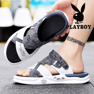 花花公子（PLAYBOY）凉鞋男款2023新款夏季软底防滑凉拖鞋潮流户外男士沙滩鞋子男 CPL1228882黑白 42