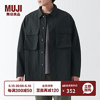 无印良品（MUJI）男式 不易沾水尼龙   夹克 短款外套 BIB05A3S 黑色 L