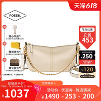 FOSSIL 化石女包真皮复古小众优雅单肩包包法棍包高级感腋下包