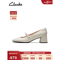 Clarks 其乐 妮嗒系列女鞋2023早春学院方根玛丽珍单鞋高跟鞋女