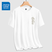 真维斯（JEANSWEST）冰丝网眼短袖T恤男2023夏季新款凉感十足轻薄透气情侣同款速干衣 白色 倒影字母_K 4X