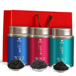 WUMINGJIANG 武茗匠 茶叶金骏眉红茶 福茶三罐装350g 正山小种大红袍组合装