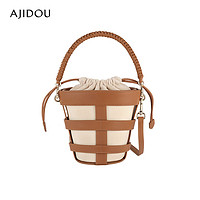 AJIDOU阿吉豆加州阳光系列休闲时尚水桶包 棕色 105*105*160mm