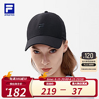 斐乐（FILA）官方棒球帽男女同款新款时尚休闲运动帽遮阳帽 深黑-BK XS