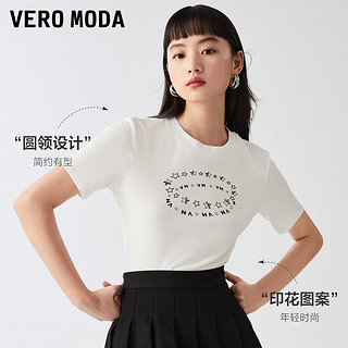 Vero ModaT恤女2023春夏新款圆领修身版型短袖休闲简约气质 S85本白色 L