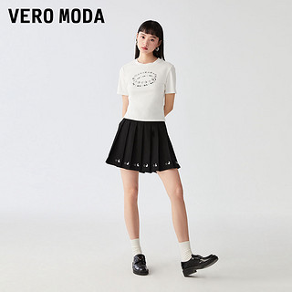 Vero ModaT恤女2023春夏新款圆领修身版型短袖休闲简约气质 S85本白色 2XL