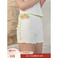 朵朵·可可23夏季新款弹力针织纯棉打底防走光安全裤女短家居服睡裤 米白 160(M)