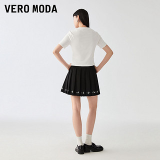 Vero ModaT恤女2023春夏新款圆领修身版型短袖休闲简约气质 S85本白色 XS