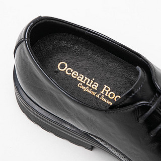 大洋洲袋鼠（OCEANIA ROO）皮鞋男士德比鞋系带正装鞋子夏季冲孔镂空透气商务休闲西装鞋婚鞋 黑色(冲孔) 38