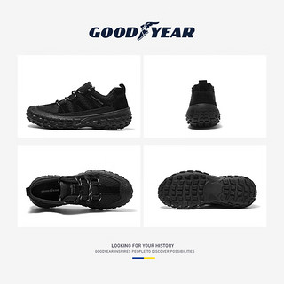 固特异（Goodyear）马丁靴男夏季复古休闲工装男鞋户外沙漠轮胎底靴子男 黑色  41