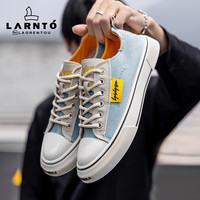 老人头（laorentou）休闲鞋男鞋春夏季帆布鞋男士老北京布鞋学生板鞋男 LA09 浅蓝 44