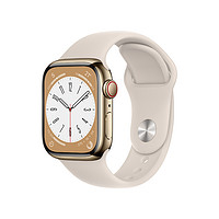 Apple 苹果 Watch Series 8 智能手表(GPS+蜂窝版) 45mm 金色不锈钢表壳