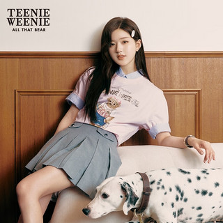 TEENIE WEENIE 小熊2023夏季新款基础款T恤上衣女 粉色 170/L