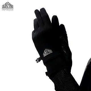 SURPINE松野湃秋冬保暖户外滑雪内胆手套触屏五指专业运动手套 黑色 M