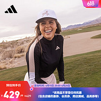 adidas 阿迪达斯 官方女装夏季新款高尔夫运动上衣长袖T恤IK4384 黑色 A/S