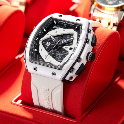 mark fairwhale 马克华菲 酒桶形时尚防水夜光潮流学生中性石英表5690