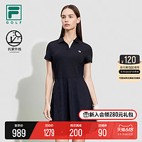 FILA 斐乐 官方女子连衣裙2023夏季新款抗紫外线高尔夫运动裙