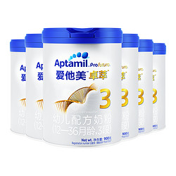 Aptamil 爱他美 卓萃白金版幼儿配方奶粉3段900g*6罐