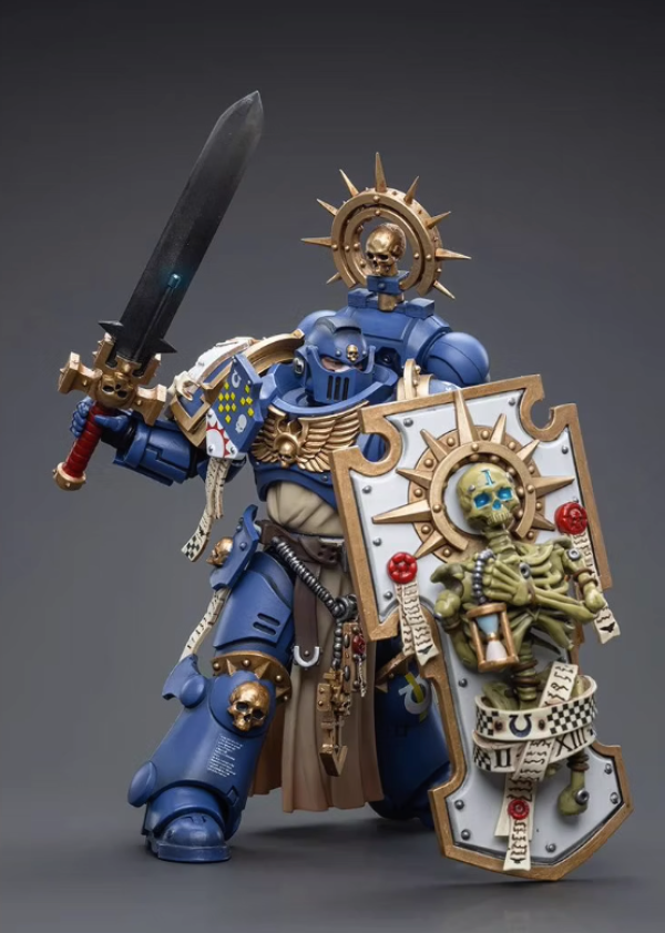JOYTOY游戏周边_JOYTOY 暗源 战锤40K 极限战士 装备圣物盾和能量剑原铸连长 1:18 可动人偶多少钱-什么值得买